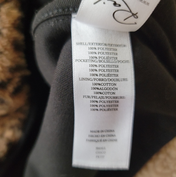 Rails Faux Leopard Fur Sherpa Paneled Pullover Jacket Size Small - Picture 11 of 11